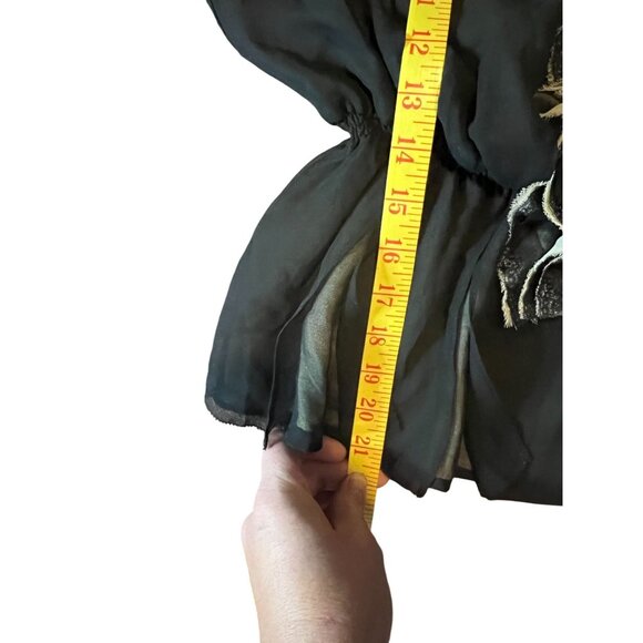 Robert Rodriguez XS Black Ruffled Blouse Women Coquette Victorian Work‎ - Picture 7 of 12